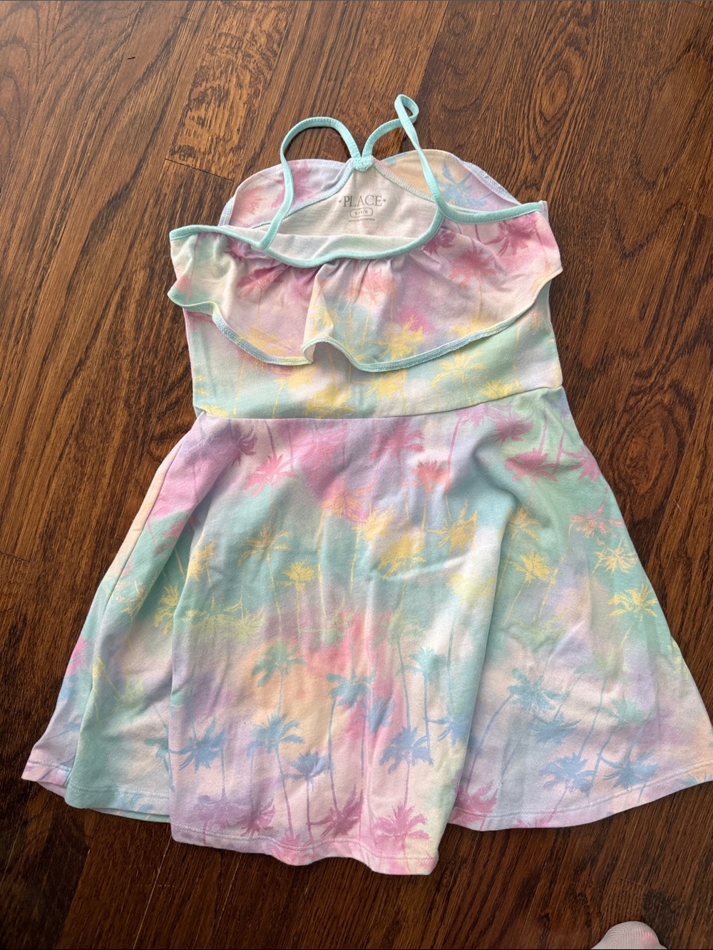 The Children's Place Pastel Tie-Dye Palm Halter Dress